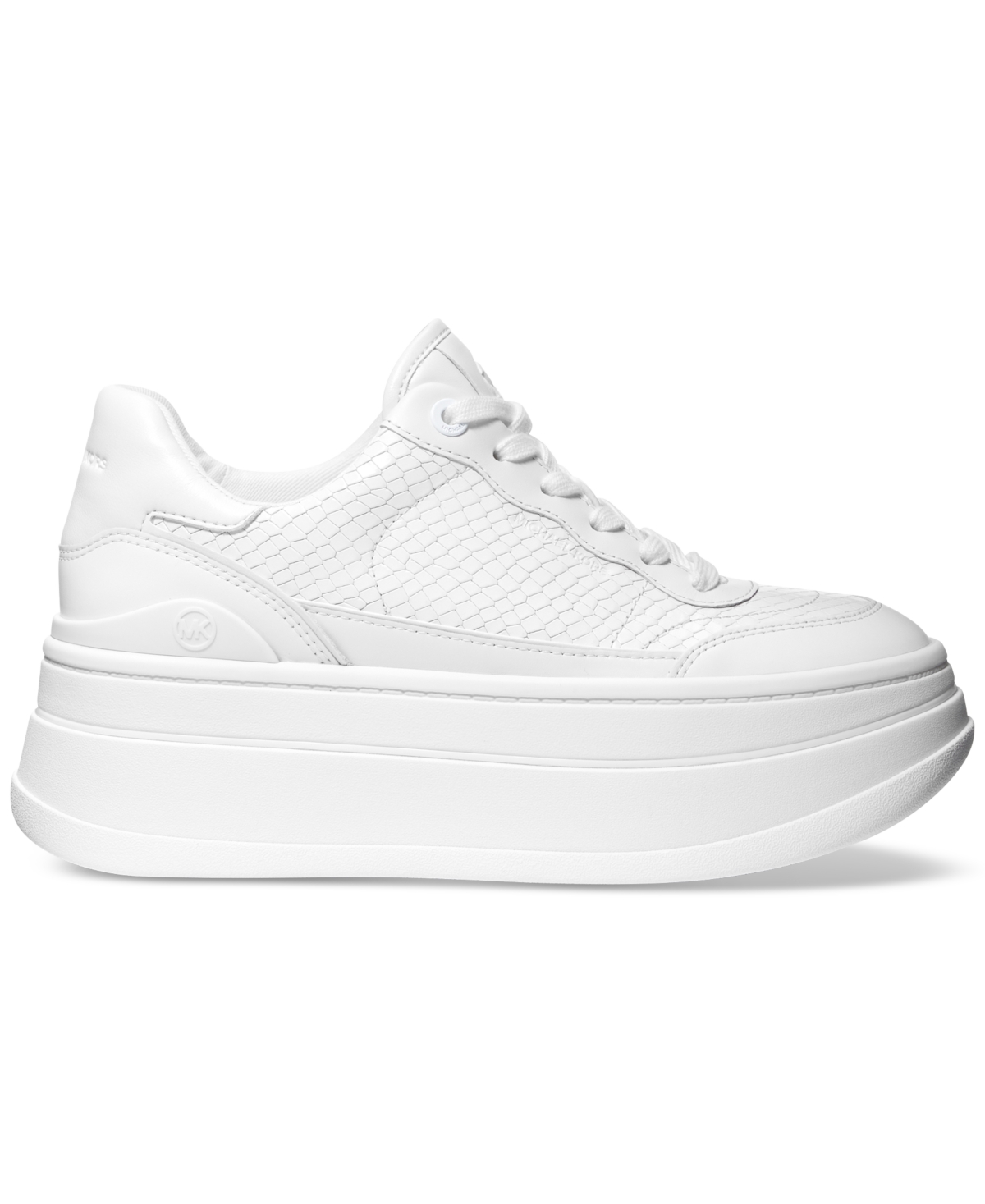 Shop Michael Kors Michael  Women's Hayes Lace-up Platform Sneakers In Optic White