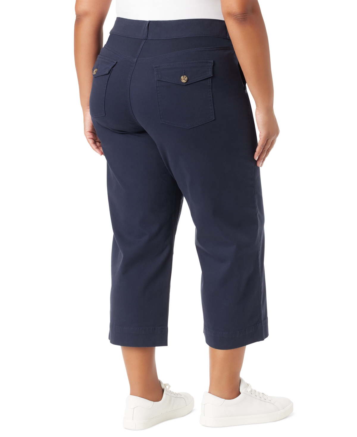 Gloria Vanderbilt Plus Size Shape Effect Wide-Leg Cropped Pants