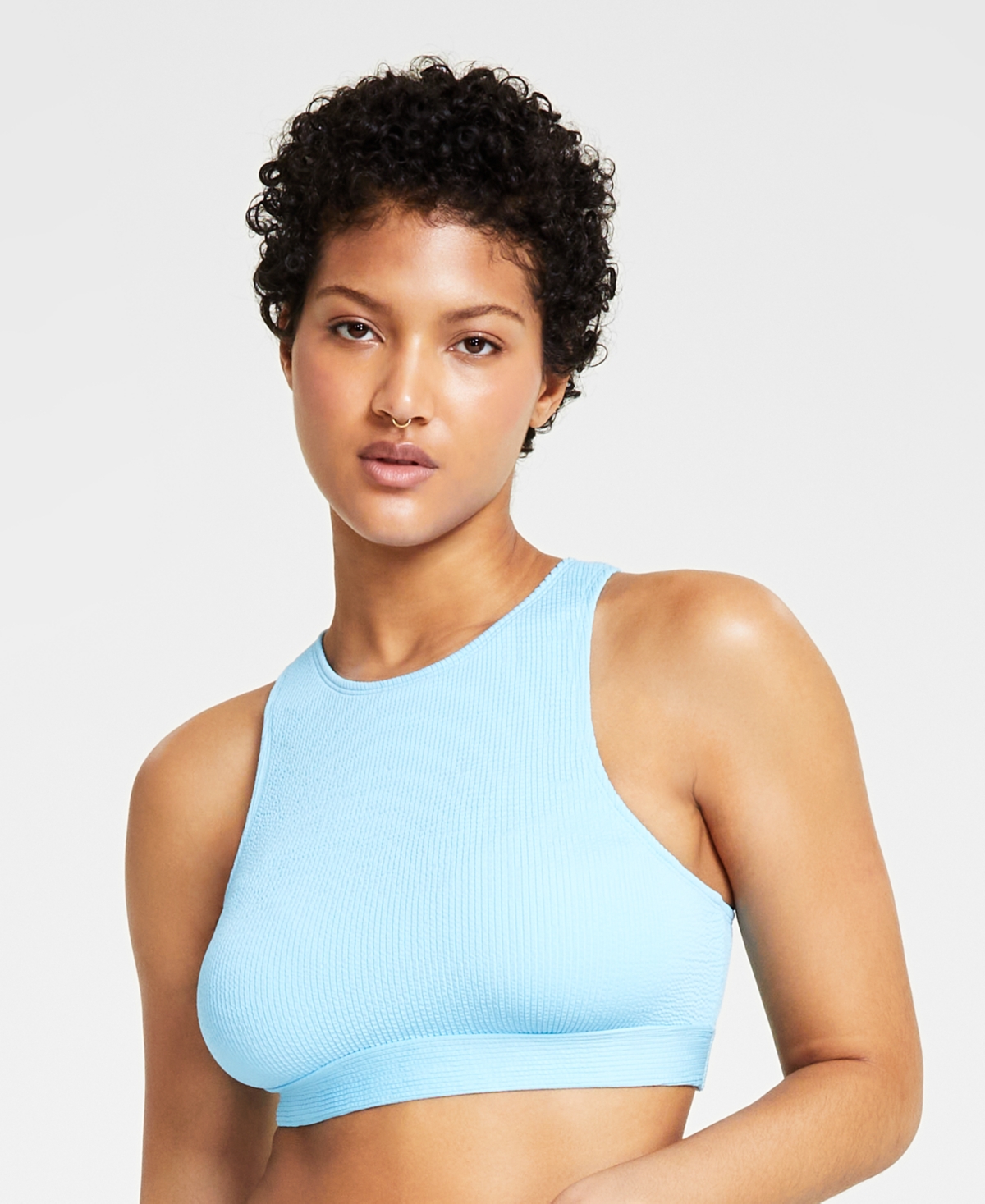Shop Nike Women's Essential High-neck Bikini Top In Aquarius Blue