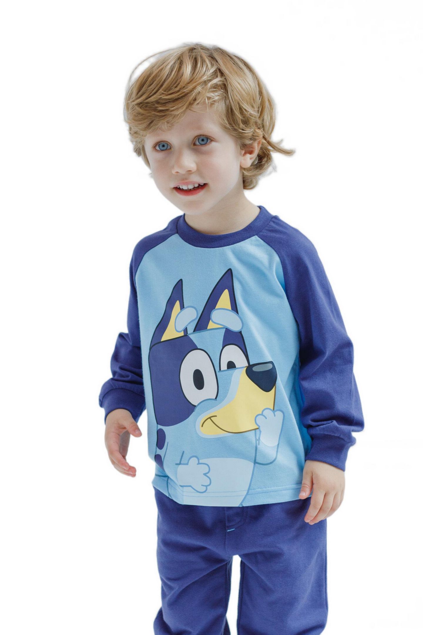 Детские брюки Bluey T-Shirt and Jogger French Terry Pants Toddler Child Boys, цвет: Тёмно-синий светлый синий — фото 7