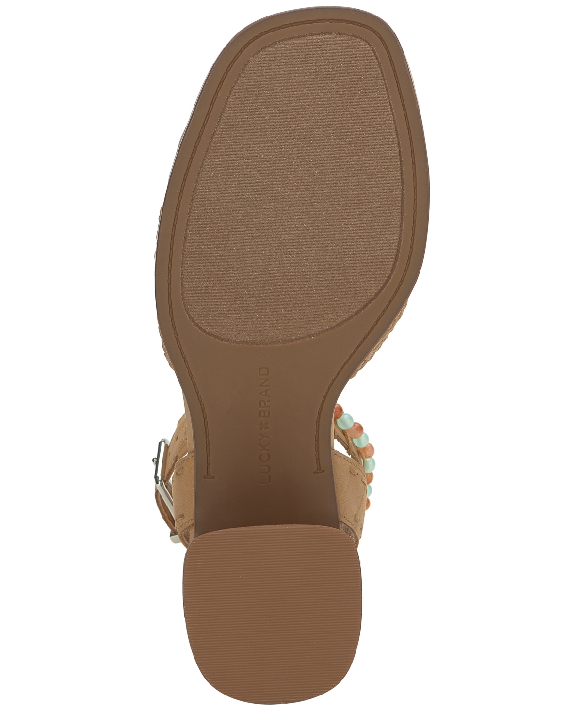 Lucky Brand Women's Jathan Beaded Ankle-Strap Block-Heel Sandals