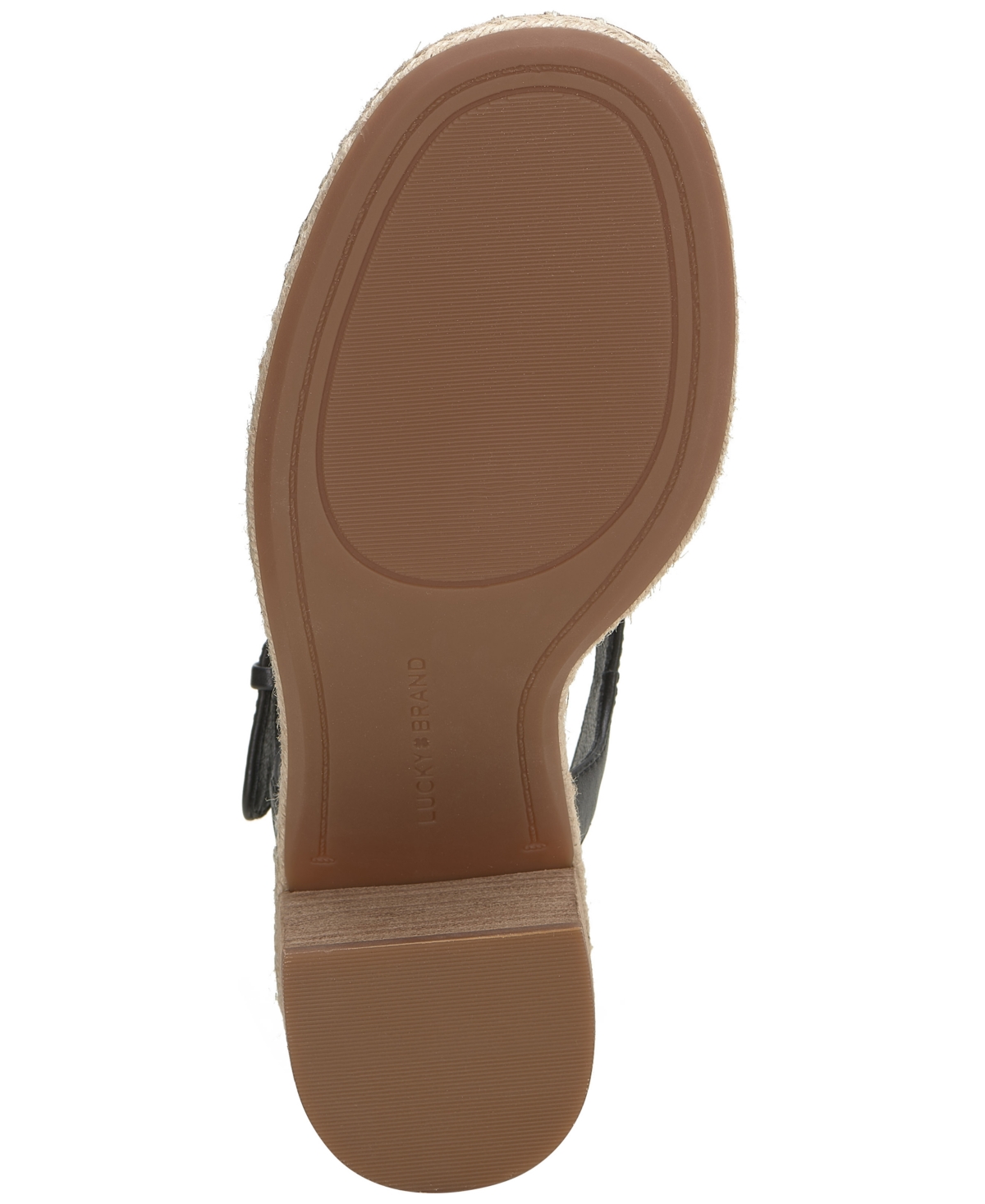 Shop Lucky Brand Women's Jennyl Block-heel Espadrille Sandals In Chocolate Leather