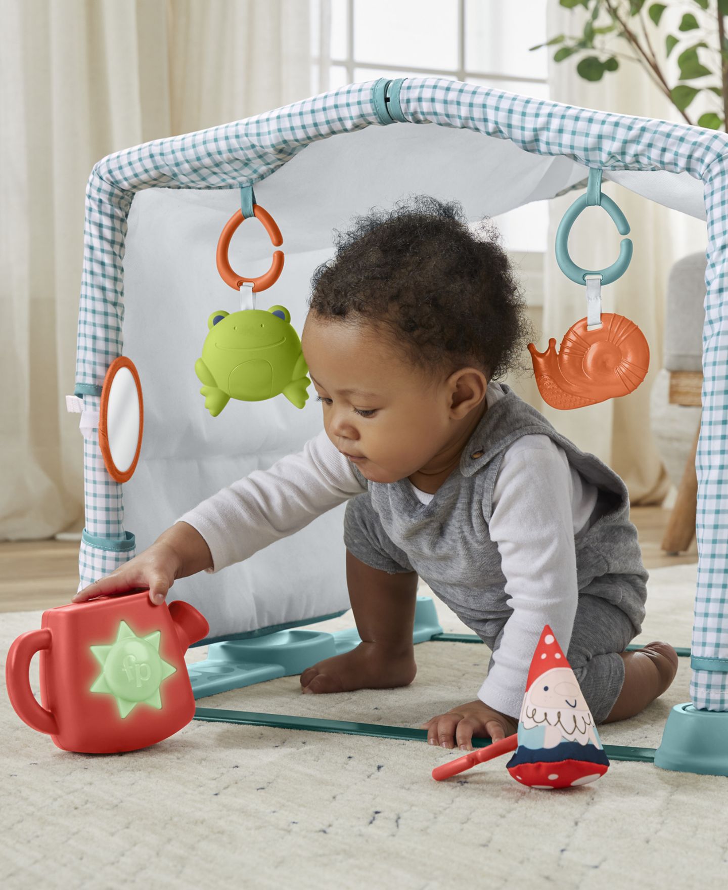 Детская игрушка Fisher Price 3-in-1 Baby Gym with Tummy Time Playmat, Tunnel and Toys, Crawl Play Activity Gym — фото 8