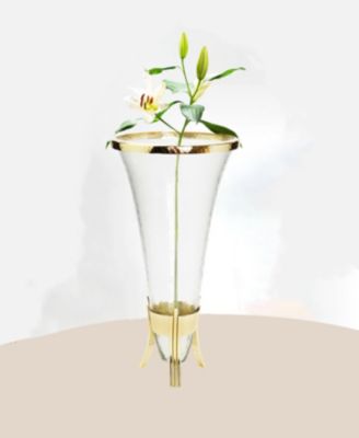 Glass Vase with Symmetrical Design Base