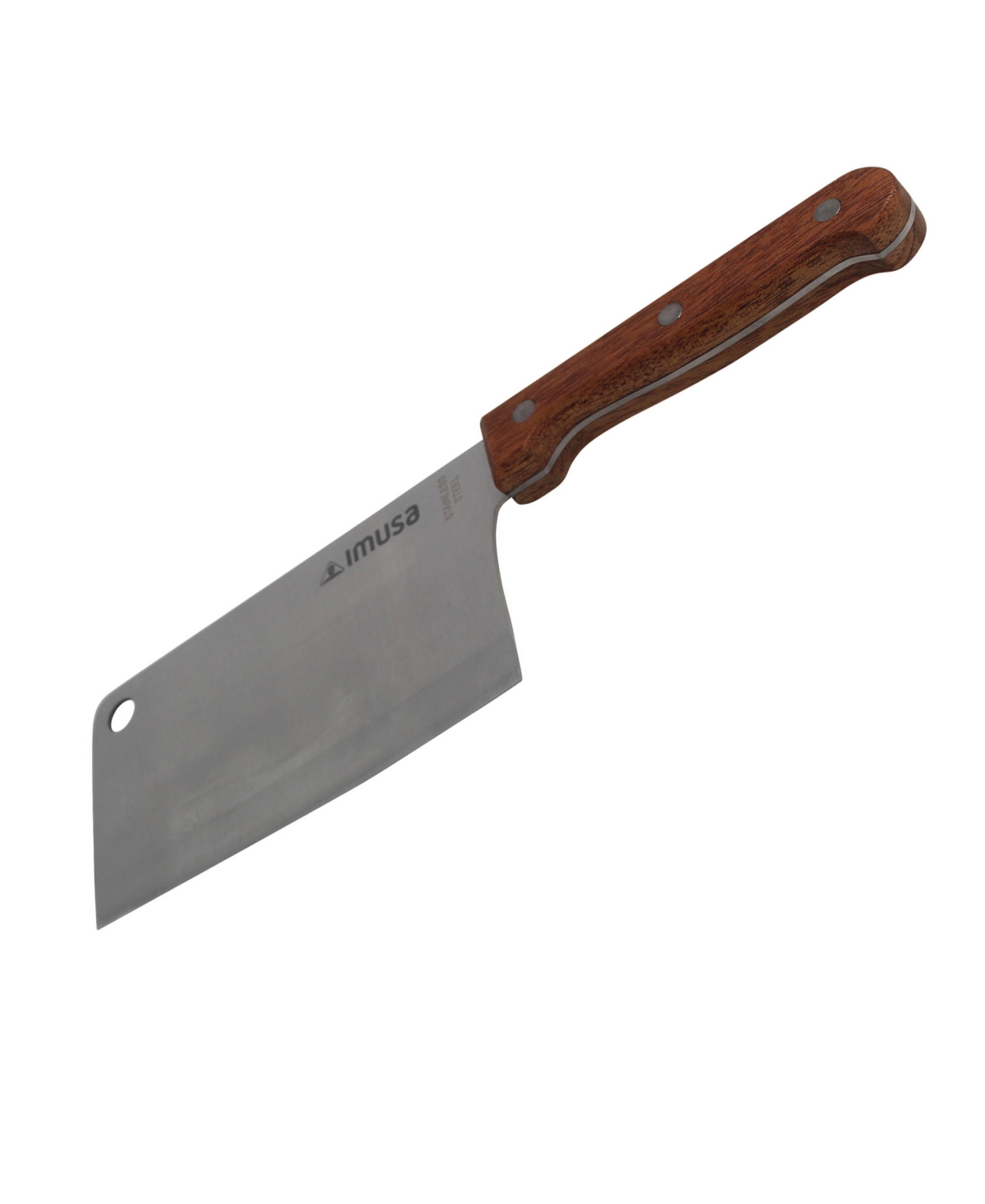 Imusa 0.80" Wooden Look Cleaver Knife In Stainless Steel