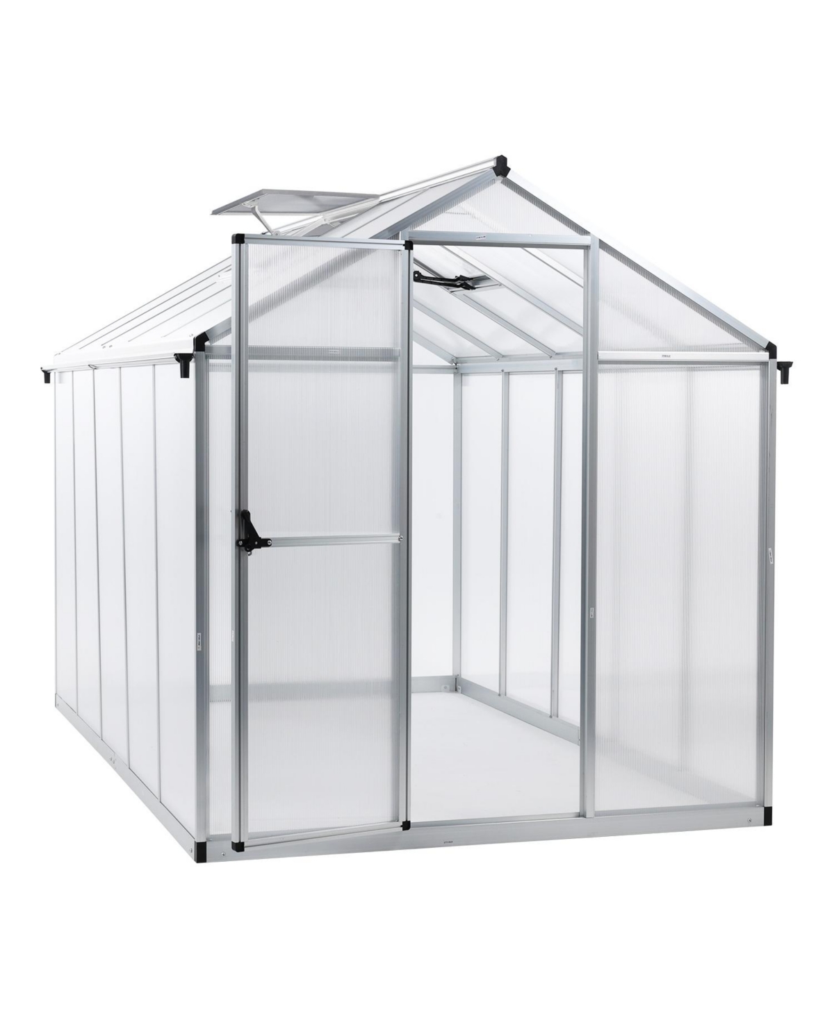 77''x120''x81'' Walk-in Greenhouse Polycarbonate Panel Hobby Greenhouses with Aluminum Frame Heavy Duty with 2 Vent Windows & Lockable Door for