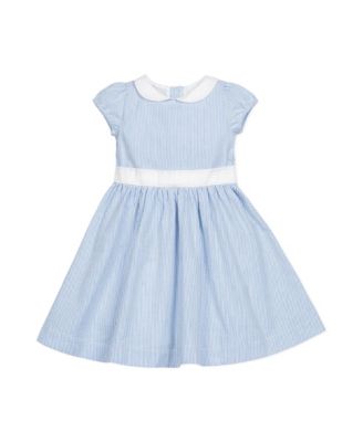 Hope & Henry Girls' Short Sleeve Seersucker Dress with Peter Pan Collar ...