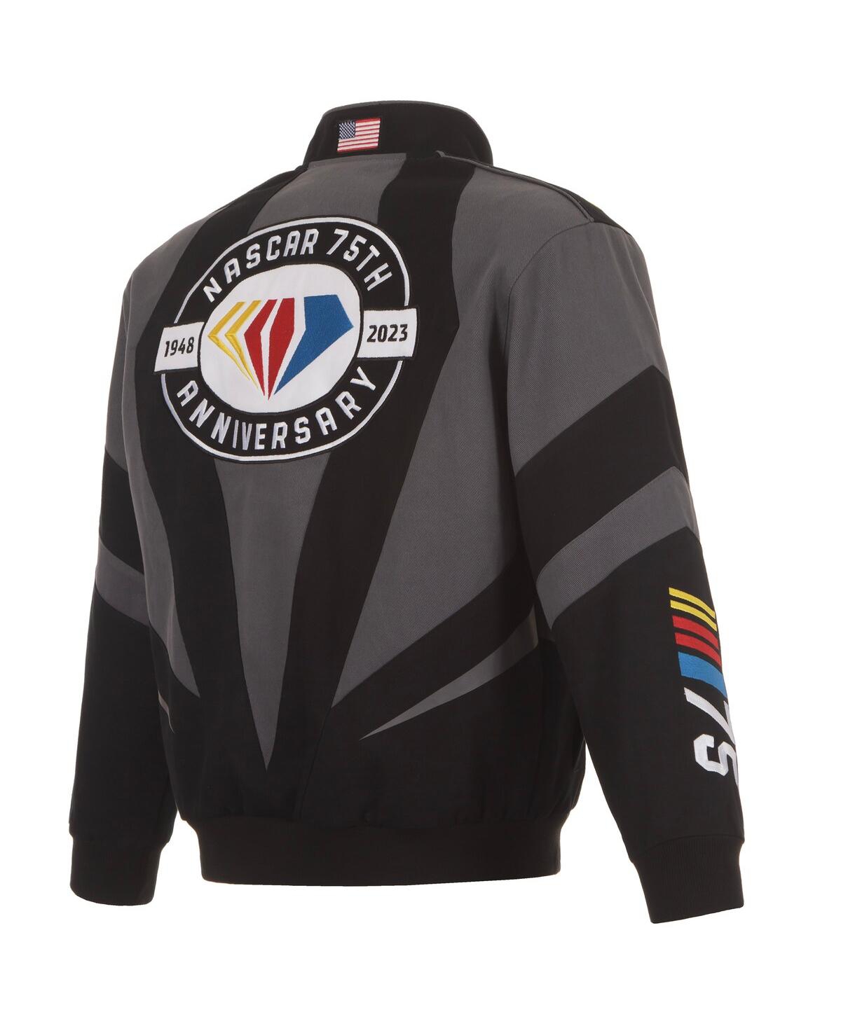 Shop Jh Design Men's  Black Nascar 75th Anniversary Twill Uniform Full-snap Jacket