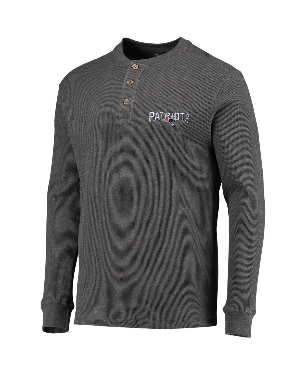 Shop Dunbrooke Men's  Heathered Gray New England Patriots Logo Maverick Thermal Henley Long Sleeve T-shirt