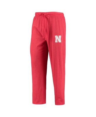 Men's Scarlet, Heathered Charcoal Distressed Nebraska Huskers Meter Long Sleeve T-shirt and Pants Sleep Set