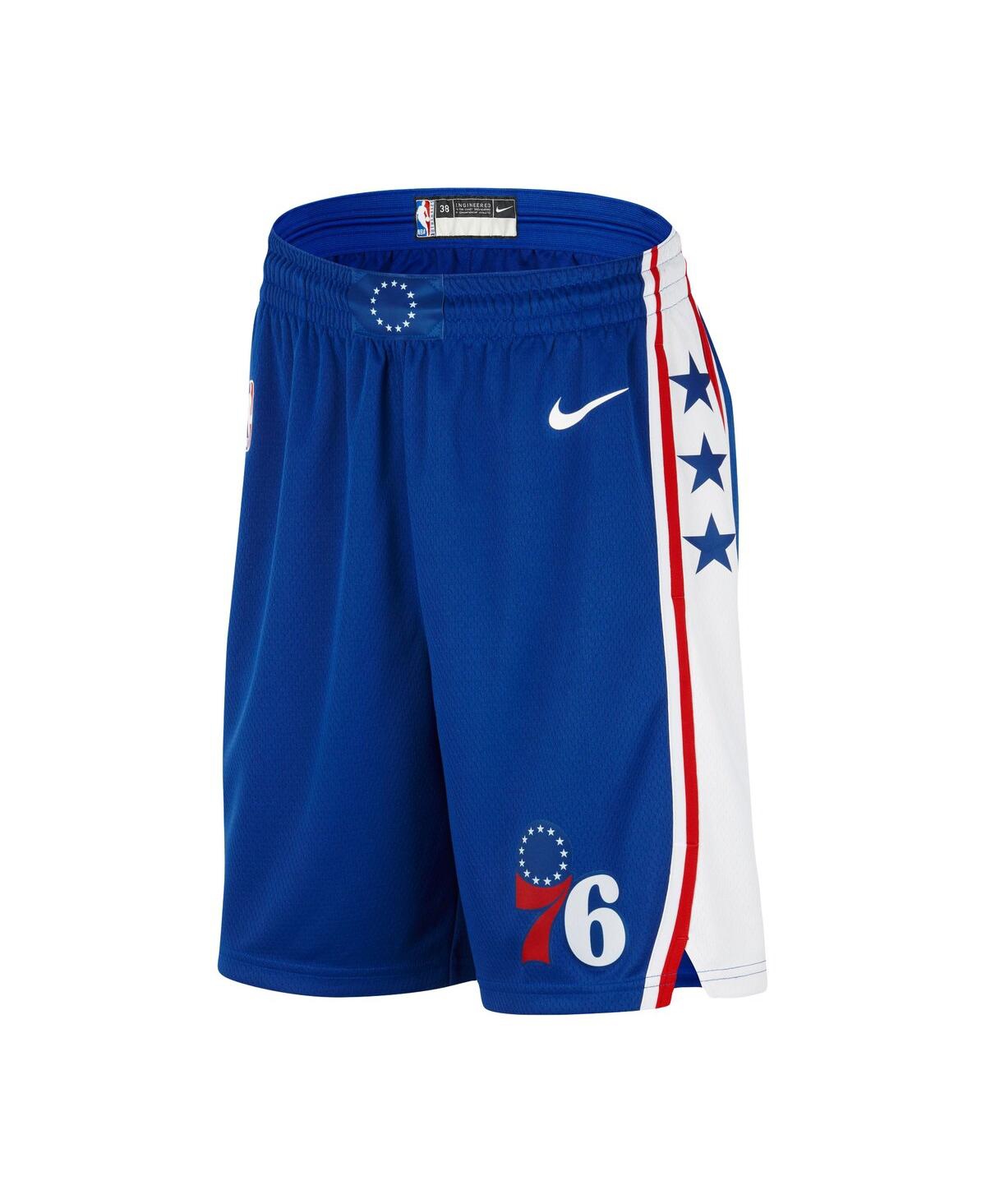 Shop Nike Men's  Royal Philadelphia 76ers Swingman Icon Edition Shorts