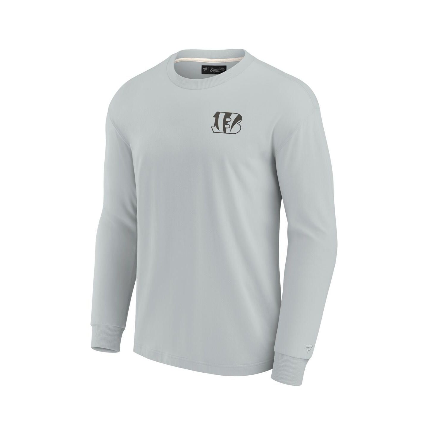 Футболка Fanatics Signature Gray Cincinnati Bengals Super Soft Long Sleeve — фото 3