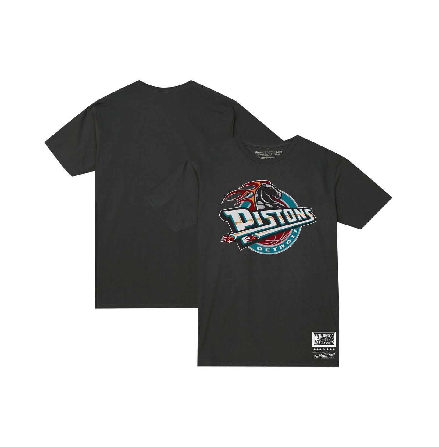 Футболка Mitchell & Ness Black Detroit Pistons Hardwood Classics MVP Throwback Logo — фото 1
