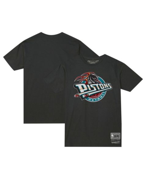Футболка Mitchell & Ness Black Detroit Pistons Hardwood Classics MVP Throwback Logo