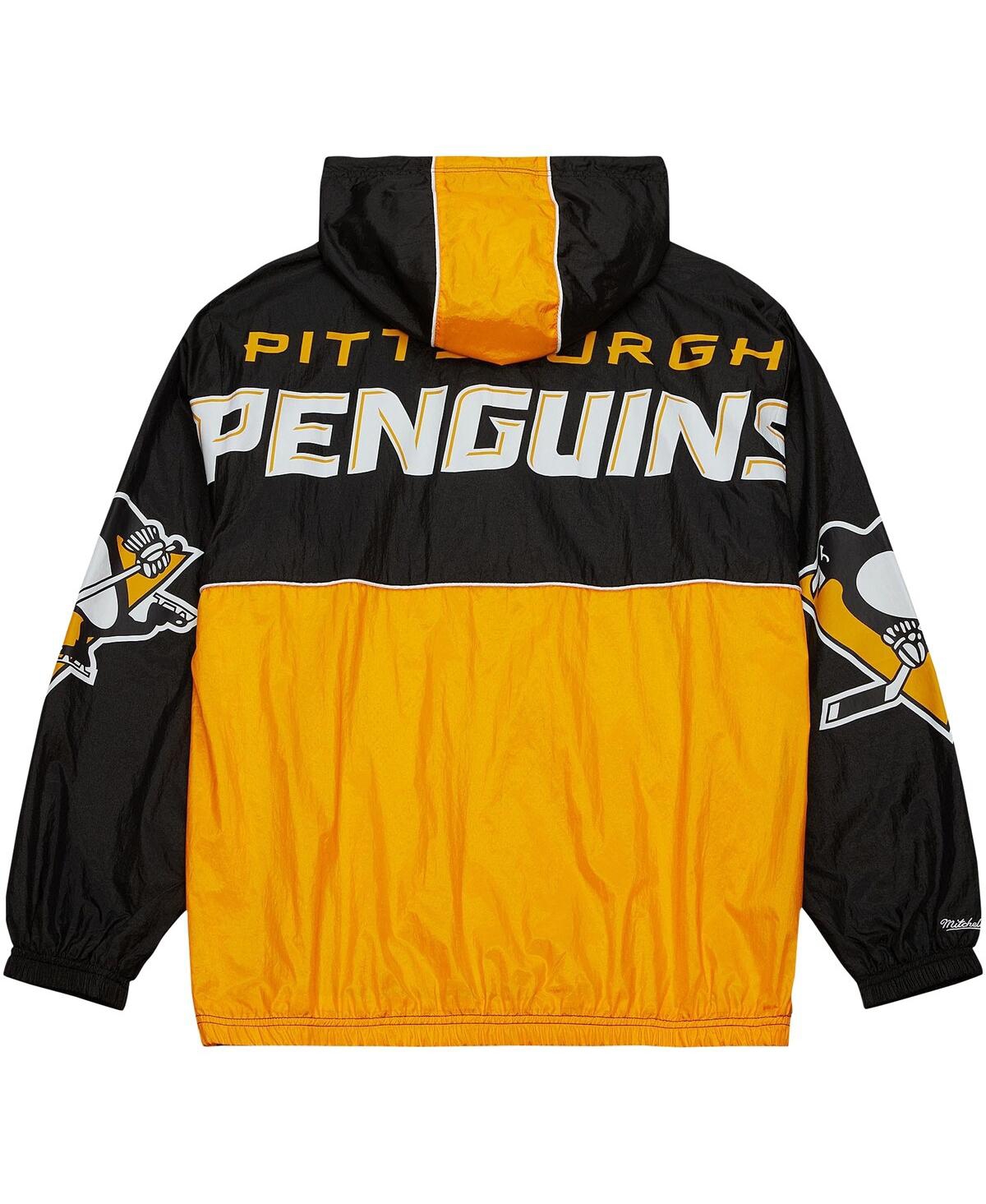 Men's Mitchell & NessPittsburgh Penguins Team Og 2.0 Anorak Half-Zip Windbreaker Jacket - Black