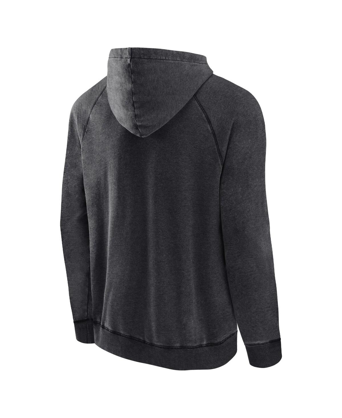 Men's FanaticsDistressed San Antonio Spurs Foul Trouble Snow Wash Raglan Pullover Hoodie - Heather Charcoal