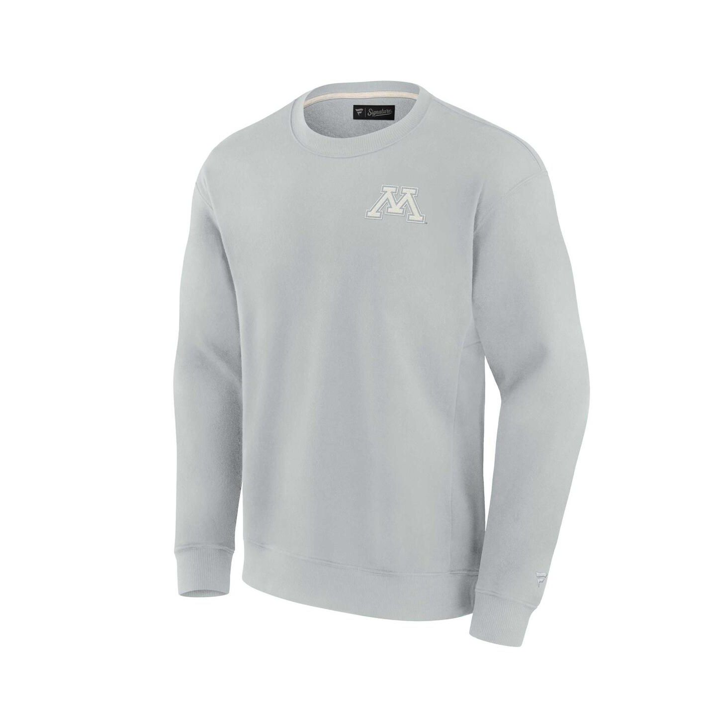 Толстовка Fanatics Signature Gray Minnesota Golden Gophers Super Soft Pullover Crew — фото 3