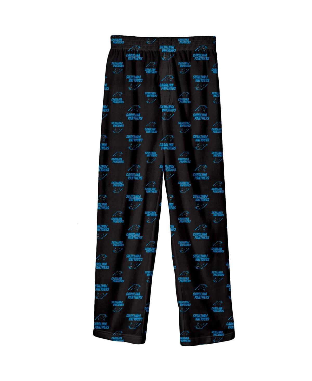 Outerstuff Big Boys Black Carolina Panthers Team-colored Printed Pajama Pants In Black
