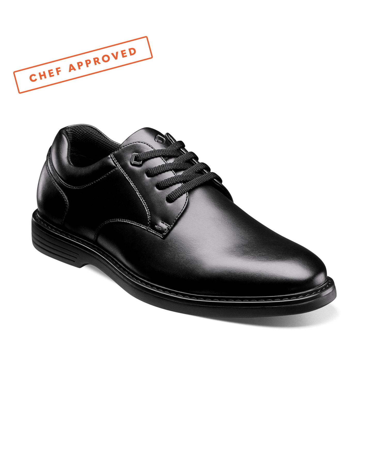 Мужские туфли Nunn Bush Wade Plain Toe Slip Resistant Oxford, цвет: Чёрный — фото 8