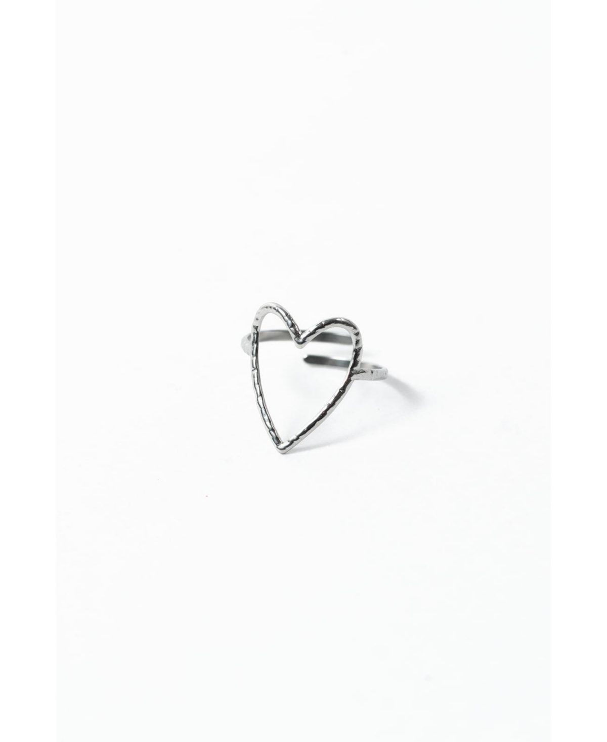 316L Love That For You Silver-Tone Heart Ring - Silver