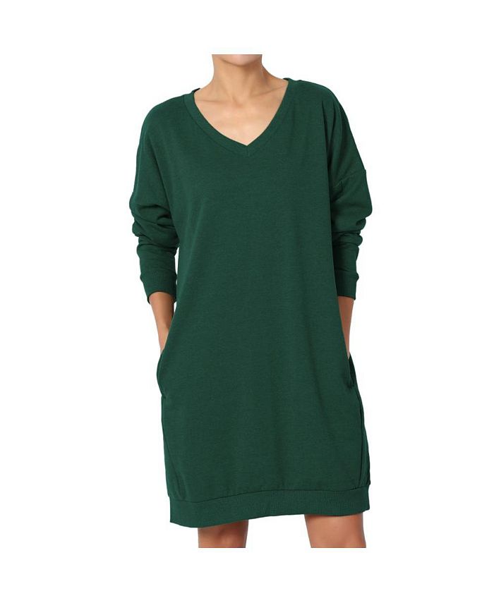 Haute Edition Women's Oversized Pullover Sweatshirt Dress - Macy's