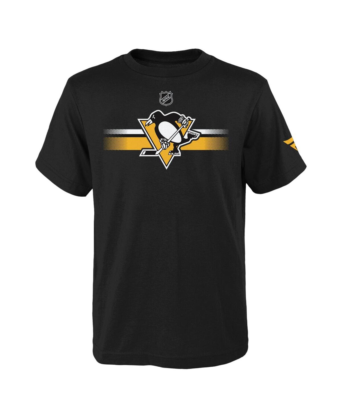 Fanatics Kids' Big Boys  Branded Black Pittsburgh Penguins Authentic Pro Logo T-shirt