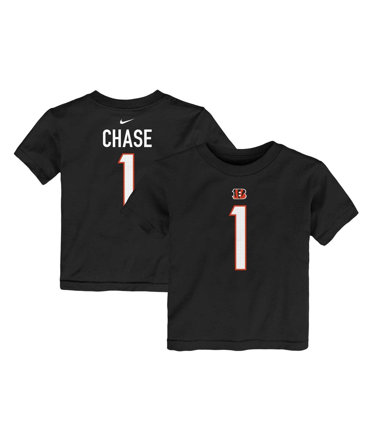 Nike Babies' Toddler Boys And Girls  Ja'marr Chase Black Cincinnati Bengals Player Name And Number T-shirt