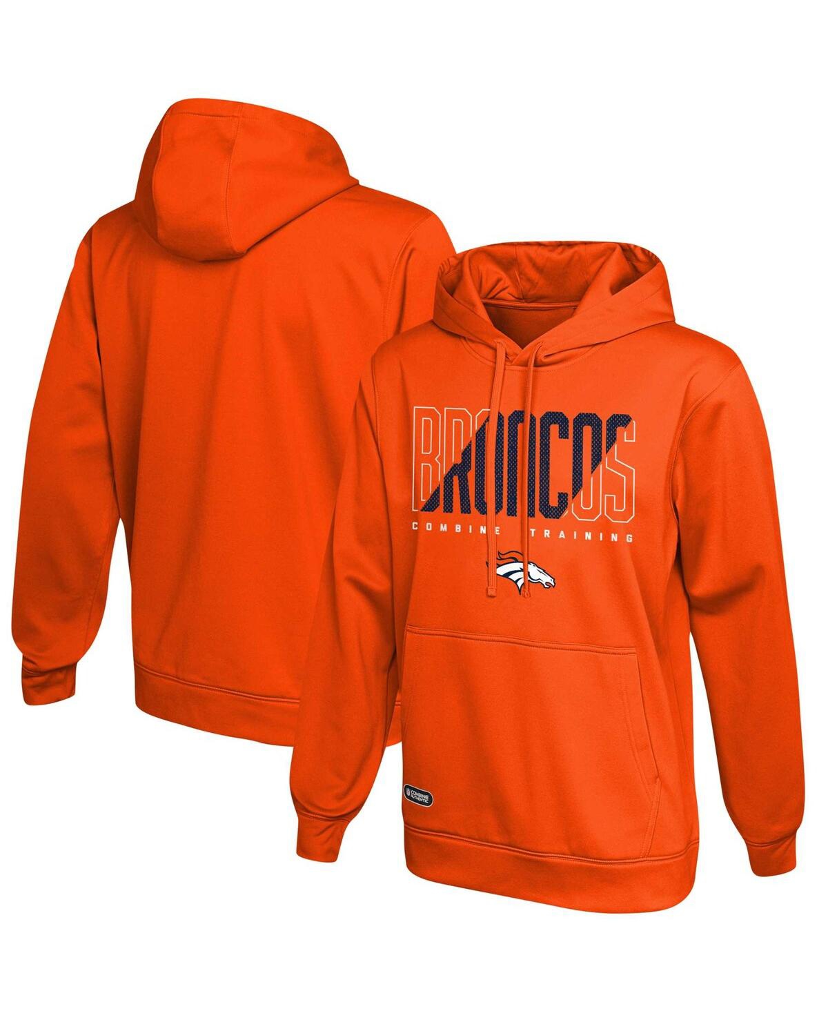 Men's Orange Denver Broncos Backfield Combine Authentic Pullover Hoodie - Orange