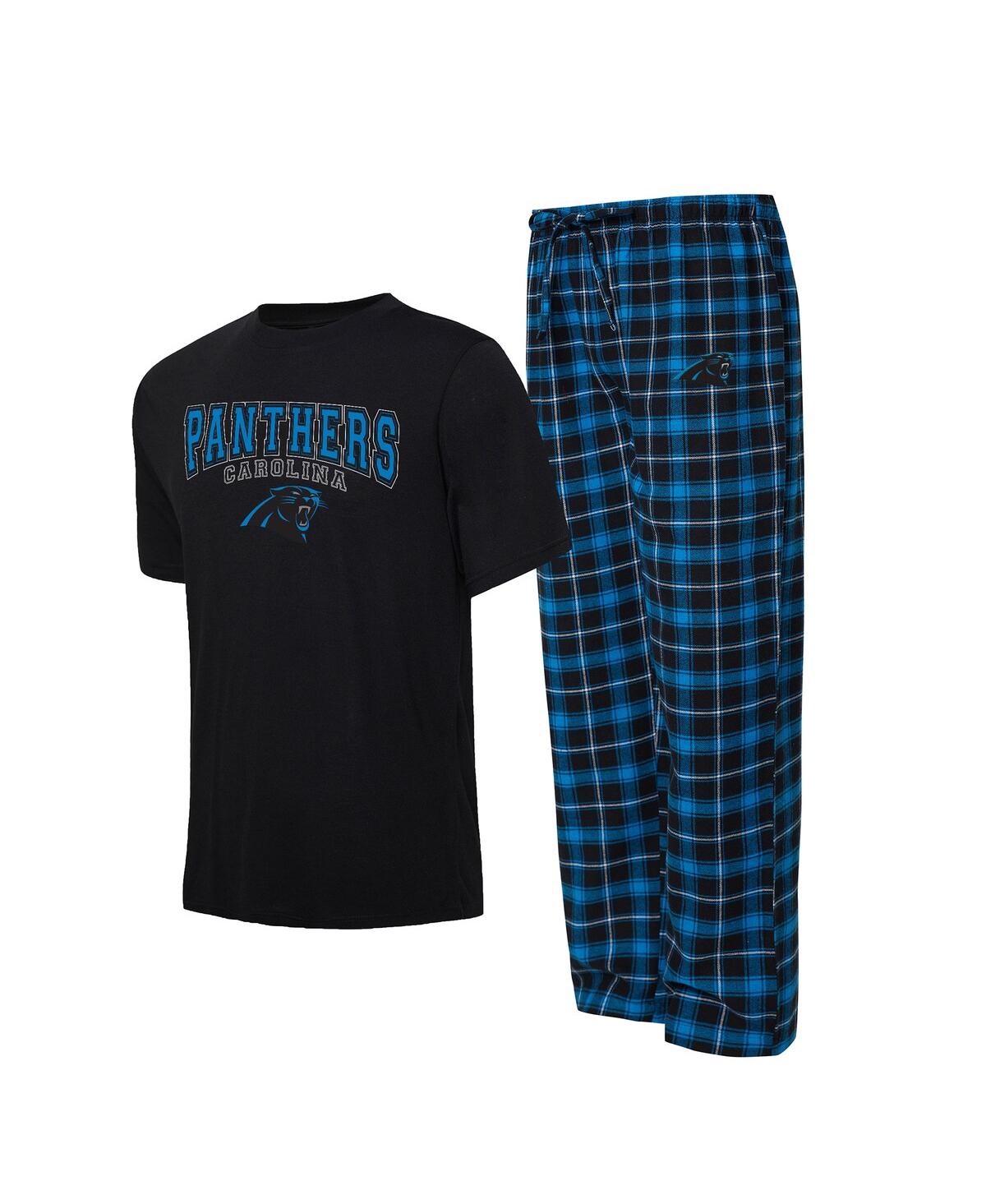 Men's Concepts Sport Black, Blue Carolina Panthers Arctic T-shirt and Pajama Pants Sleep Set - Black, Blue