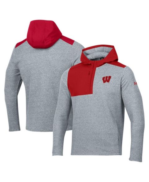 Мужская куртка Under Armour Gray Wisconsin Badgers Survivor Fleece Quarter-Zip