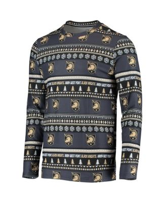 Men's Black Army Black Knights Ugly Sweater Knit Long Sleeve Top and Pant Set