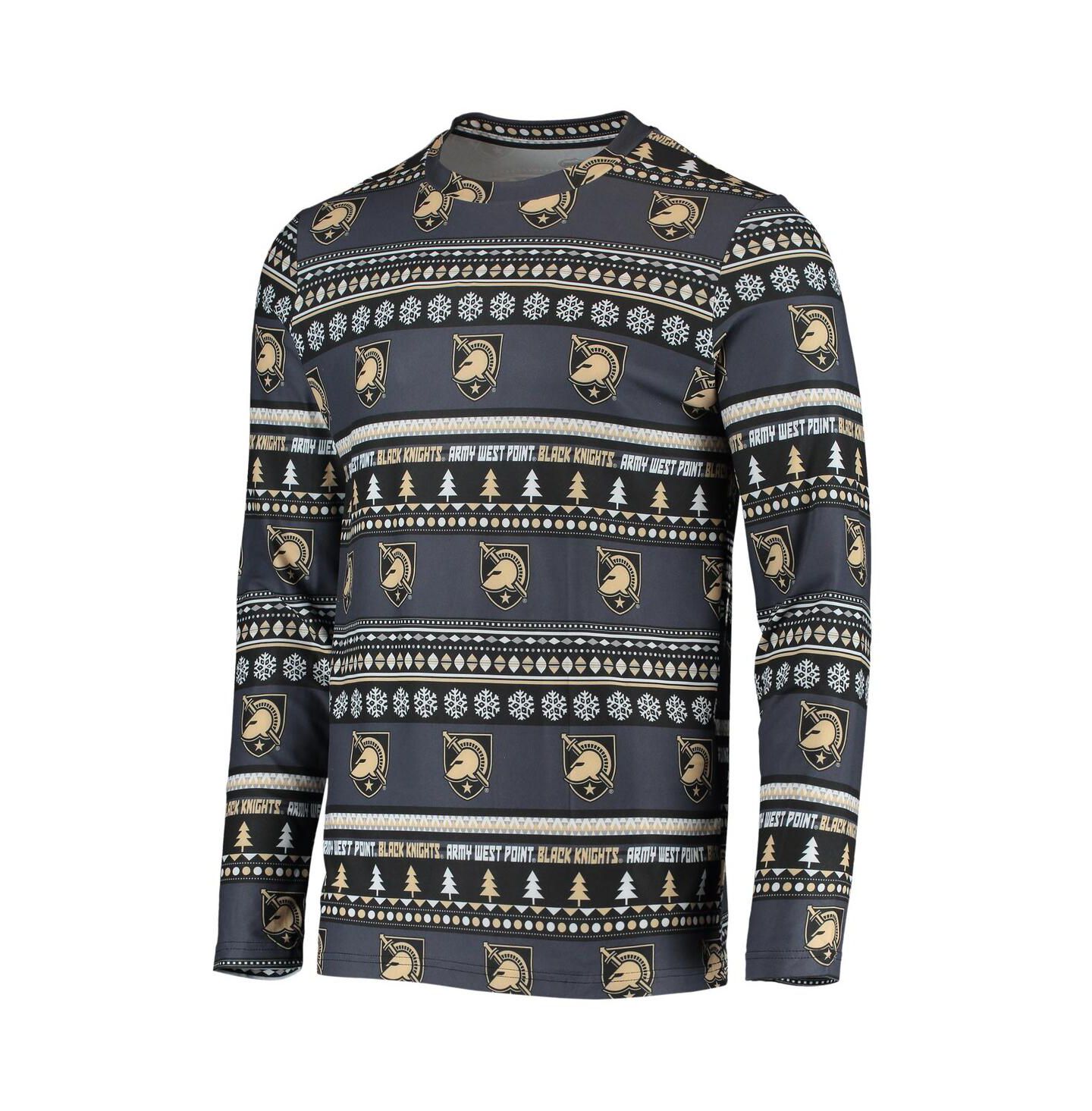 Мужской комплект Concepts Sport Army Black Knights Ugly Sweater: лонгслив и брюки, Black — фото 4