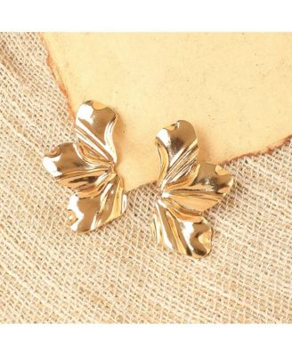 Women's Gold  Metallic Flora Drop Earrings