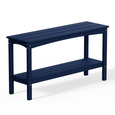 55" Outdoor Patio HDPE Adirondack 2-Tier Shelf Console Table