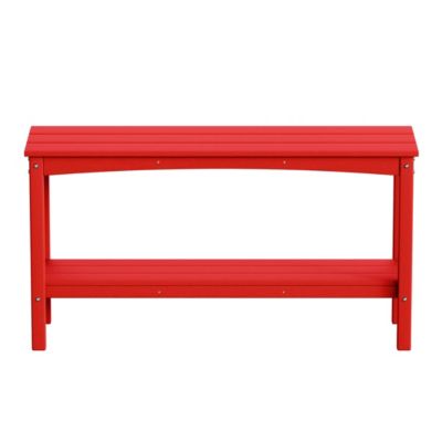 55" Outdoor Patio HDPE Adirondack 2-Tier Shelf Console Table