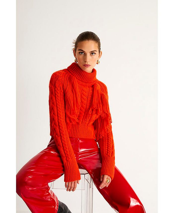 Fringe store knit sweater