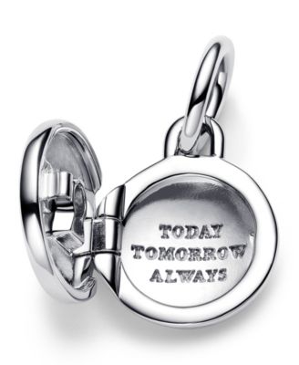 Cubic Zirconia Key Hole Engravable Locket Dangle Charm