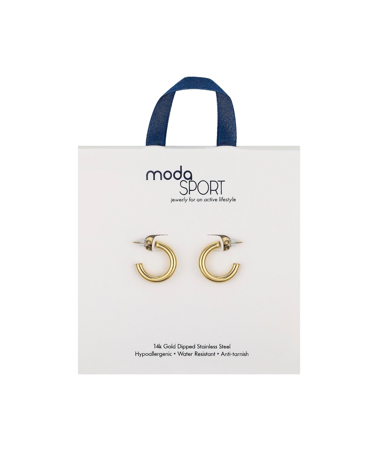 Shop Modasport Gold-tone Stainless Steel Hoop Earrings