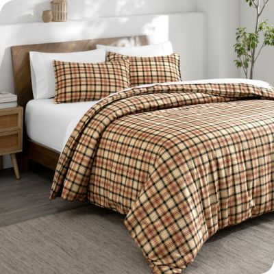 90" x 90"Bare Home Cotton Flannel Full/Queen Duvet Cover Set