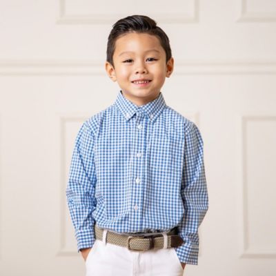 Boys Stretch Poplin Long Sleeve Button Down Shirt