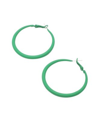 Women's Green  Minimal Hoop Earrings