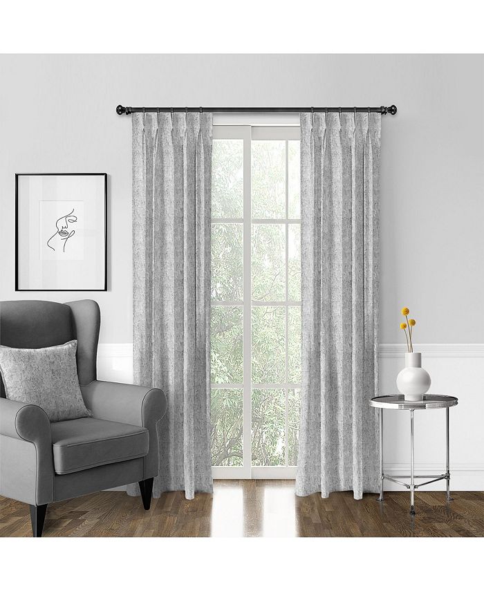 6ix Tailors Fine Linens Perry Silver Pinch Pleat Drapery Panel - Pair ...