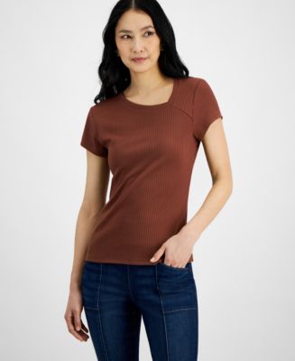 I.N.C. International Concepts Women's Asymmetrical T-Shirt, Created for  Macy's - Macy's