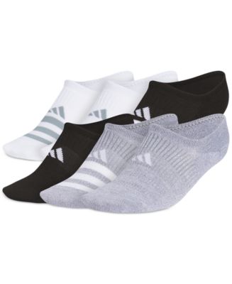 adidas gazelle silver green womens adidas Originals Superlite No-Show Socks (6-pack) in Grey/White/Black