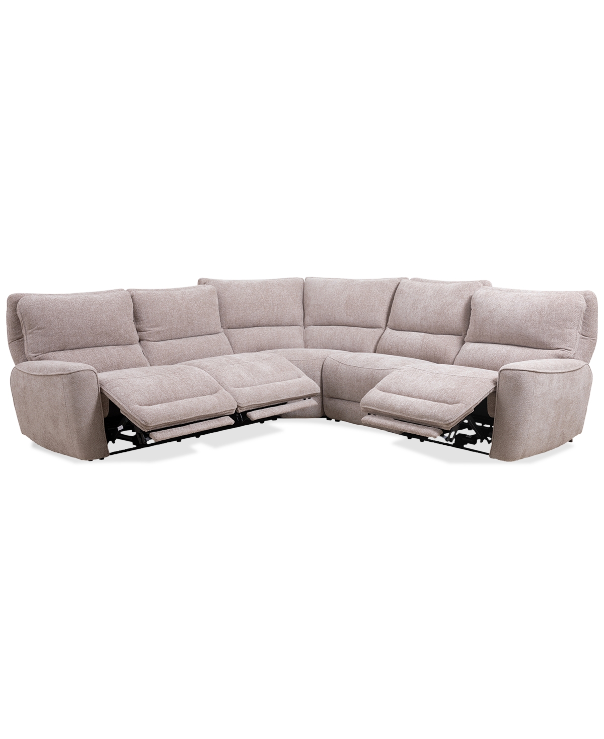 Shop Macy's Deklyn 116" 5-pc. Zero Gravity Fabric Sectional With 3 Power Recliners, Created For  In Cobblestone