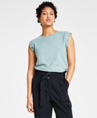 Bar III - Women's Grommet Muscle T-Shirt, Created for Macy's