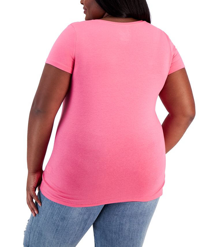 Aveto Trendy Plus Size Fitted V-Neck T-Shirt - Macy's