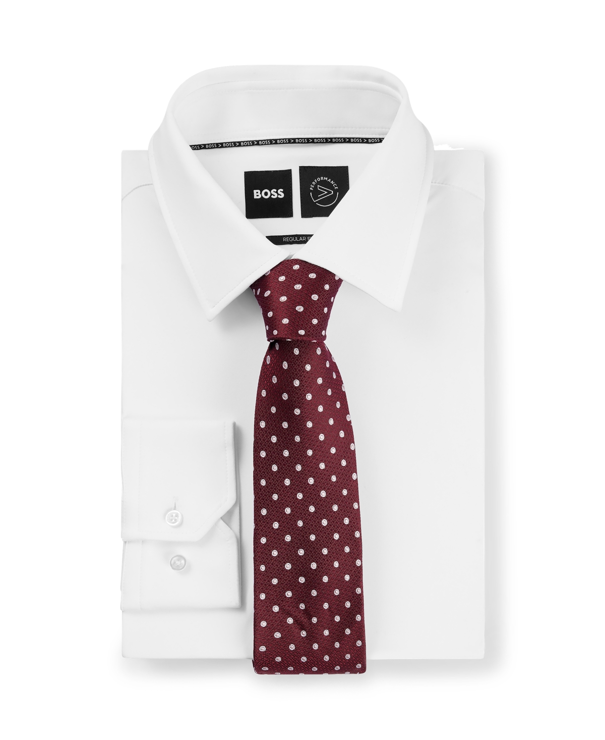Hugo Boss Boss By  Men's Micro Pattern Silk-jacquard Tie In Dark Red