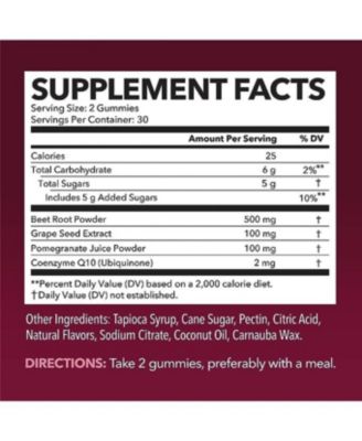 Havasu Beet Root Gummies, Nitric Oxide Booster for Healthy Energy & Circulation Support with Pomegranate Extract, 60ct