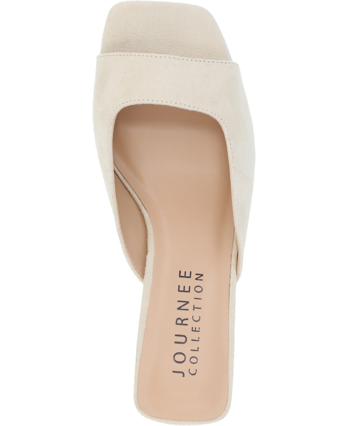 Shop Journee Collection Women's Larna Square Toe Slip On Kitten Heels In Bone